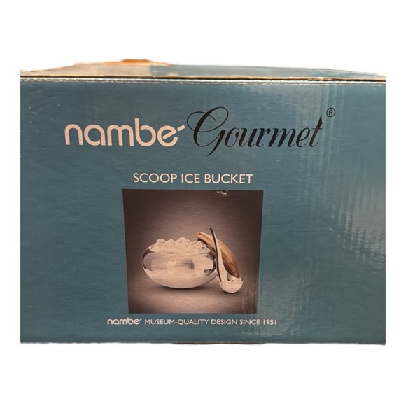 NWT | Scoop Ice Bucket | Nambe Gourmet | Acacia Wood & Stainless Steel - Picture 2 of 12